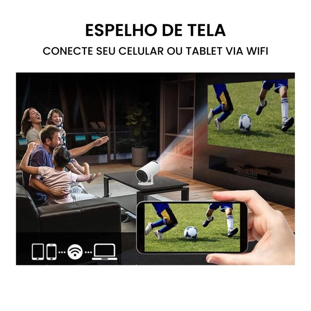 Projetor 4K HD 150 Polegadas 4