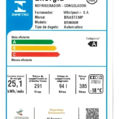 Geladeira Brastemp Frost Free Duplex 385 Litros Branca 012