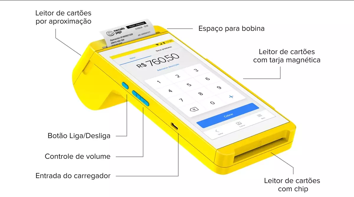 Maquininha Mercado Pago Point Smart 2 com Wi-Fi 06