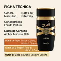 Perfume Lattafa Asad 100ml Eau De Parfum Original Árabe 09
