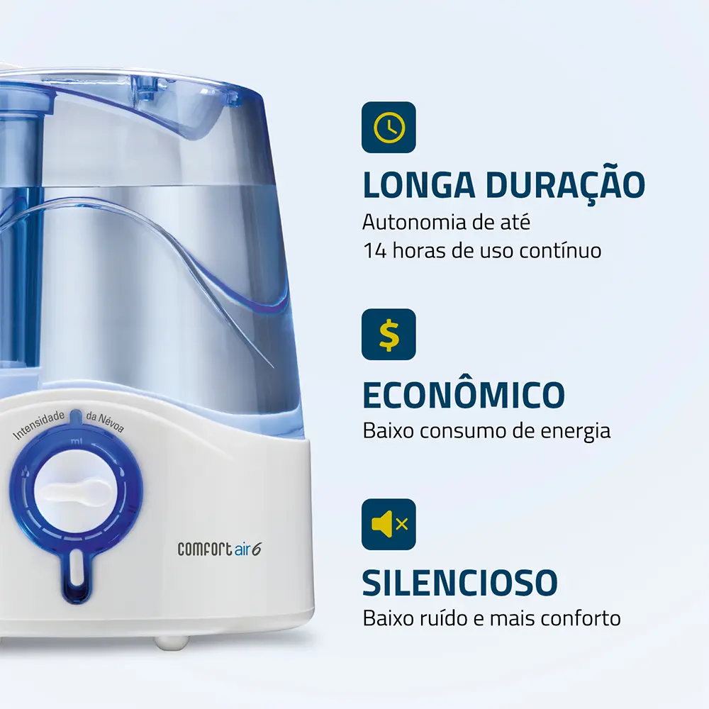 Umidificador de Ar Ultrassônico Portátil Mondial Comfort 03