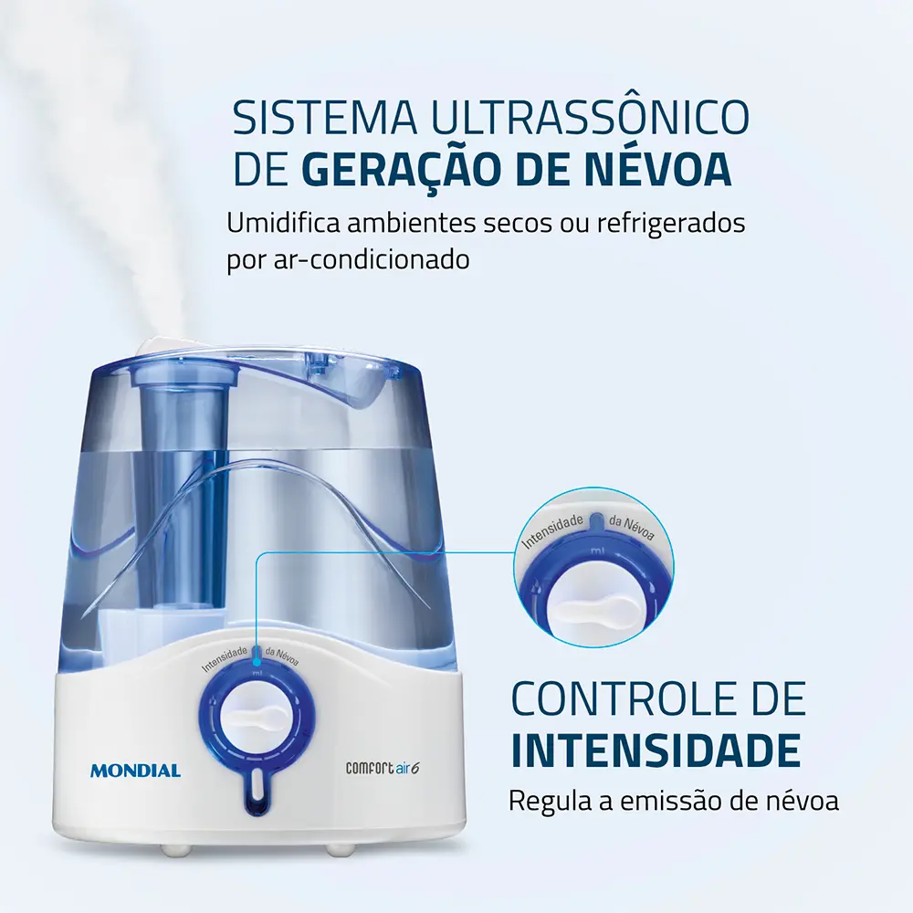 Umidificador de Ar Ultrassônico Portátil Mondial Comfort 04